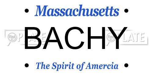 BACHY Massachusetts License Plate