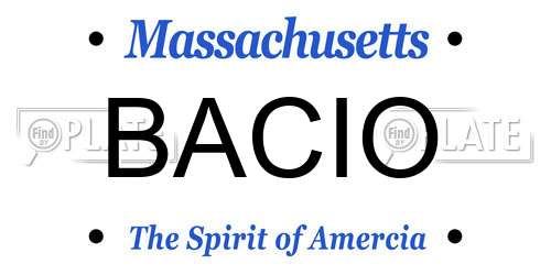 BACIO Massachusetts License Plate