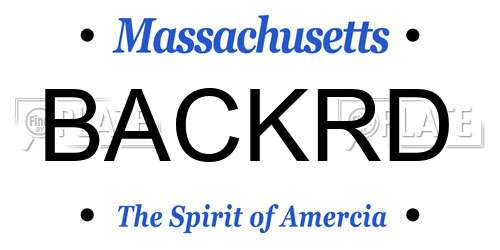 BACKRD Massachusetts License Plate