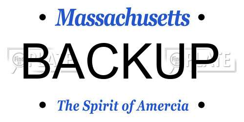 BACKUP Massachusetts License Plate