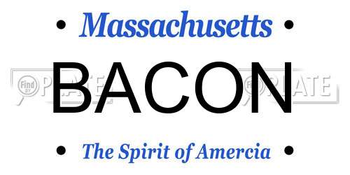 BACON Massachusetts License Plate