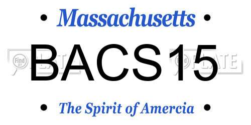 BACS15 Massachusetts License Plate