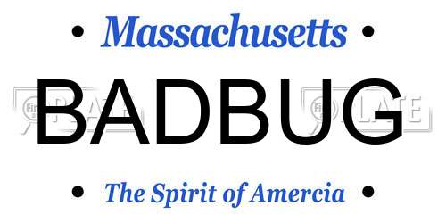 BADBUG Massachusetts License Plate