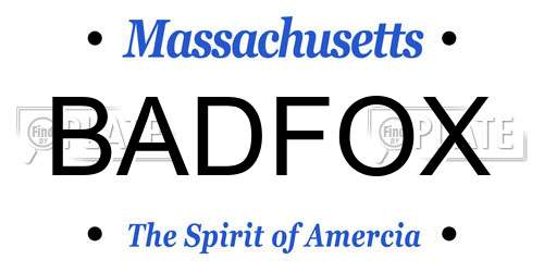 BADFOX Massachusetts License Plate