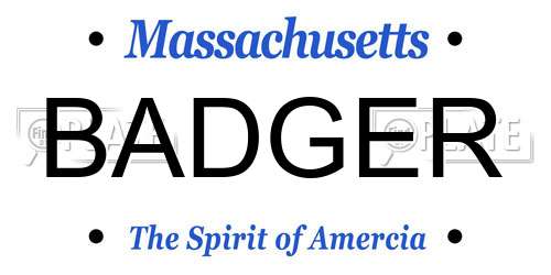 BADGER Massachusetts License Plate