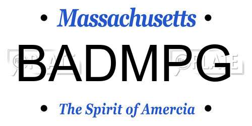 BADMPG Massachusetts License Plate