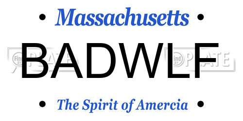 BADWLF Massachusetts License Plate