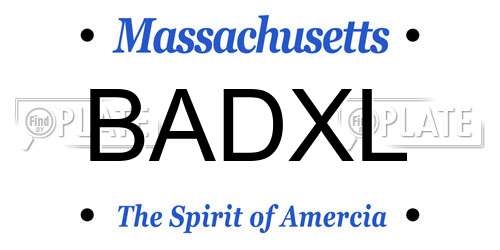BADXL Massachusetts License Plate