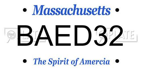 BAED32 Massachusetts License Plate
