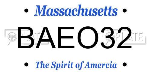 BAEO32 Massachusetts License Plate