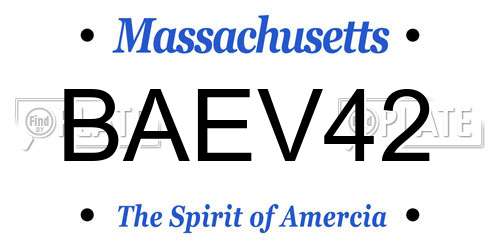 BAEV42 Massachusetts License Plate