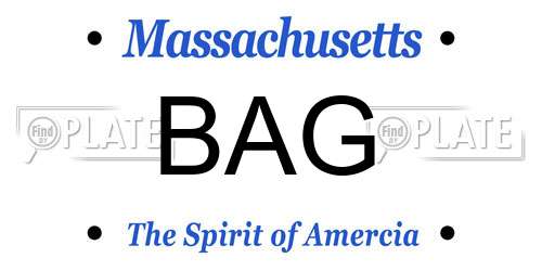 BAG Massachusetts License Plate