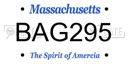 BAG295 Massachusetts License Plate