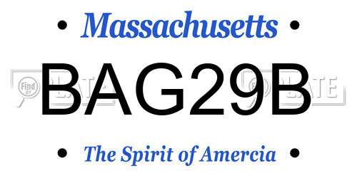 BAG29B Massachusetts License Plate