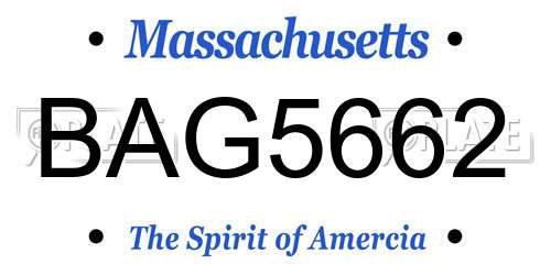 BAG5662 Massachusetts License Plate