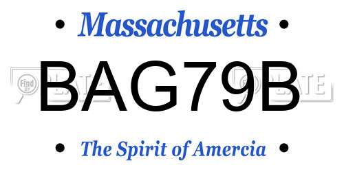 BAG79B Massachusetts License Plate