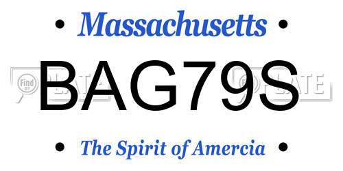 BAG79S Massachusetts License Plate