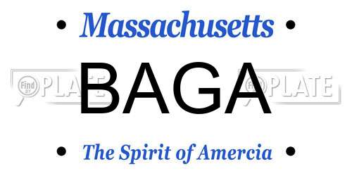 BAGA Massachusetts License Plate