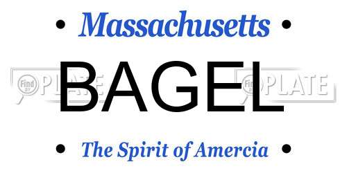 BAGEL Massachusetts License Plate