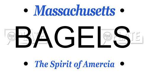 BAGELS Massachusetts License Plate