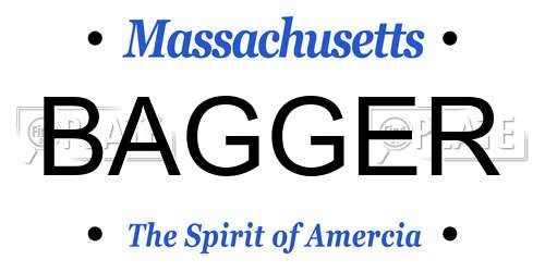 BAGGER Massachusetts License Plate