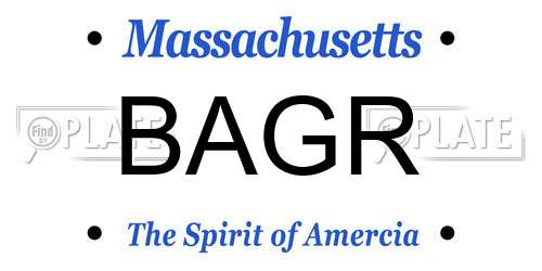 BAGR Massachusetts License Plate