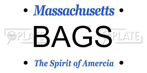 BAGS Massachusetts License Plate