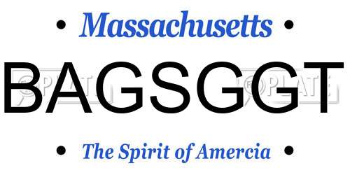 BAGSGGT Massachusetts License Plate