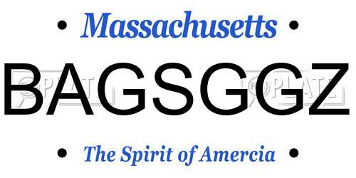BAGSGGZ Massachusetts License Plate