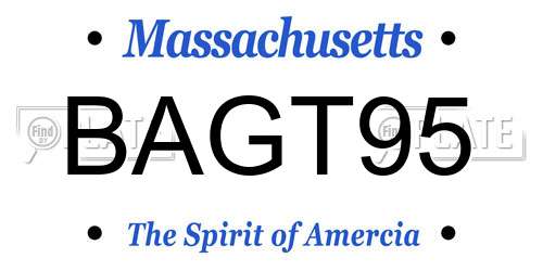 BAGT95 Massachusetts License Plate