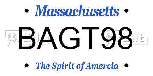 BAGT98 Massachusetts License Plate