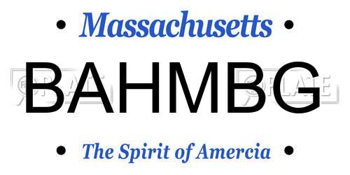BAHMBG Massachusetts License Plate