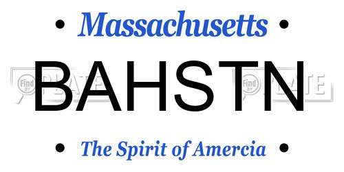 BAHSTN Massachusetts License Plate