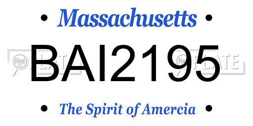 BAI2195 Massachusetts License Plate