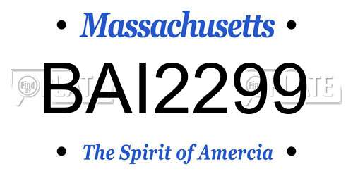 BAI2299 Massachusetts License Plate