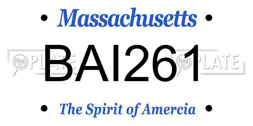 BAI261 Massachusetts License Plate