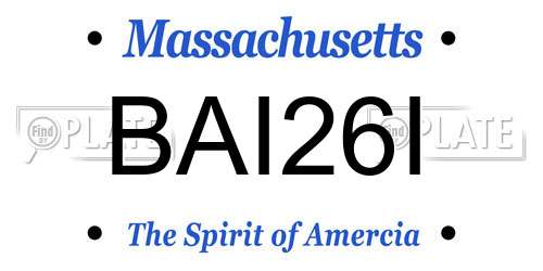 BAI26I Massachusetts License Plate