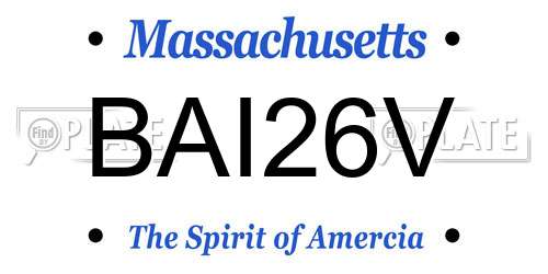 BAI26V Massachusetts License Plate