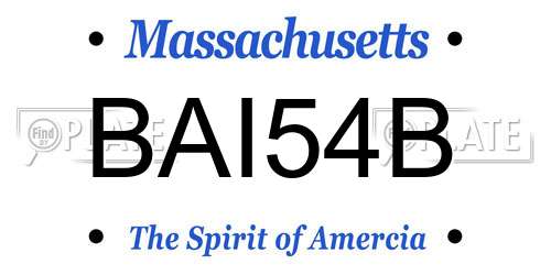 BAI54B Massachusetts License Plate