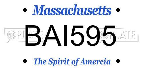 BAI595 Massachusetts License Plate