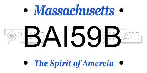 BAI59B Massachusetts License Plate