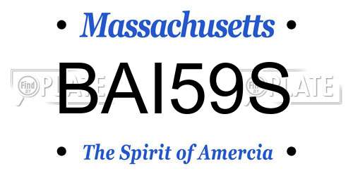 BAI59S Massachusetts License Plate