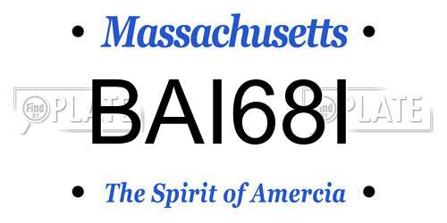 BAI68I Massachusetts License Plate