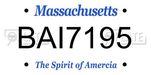 BAI7195 Massachusetts License Plate