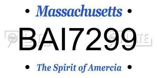 BAI7299 Massachusetts License Plate