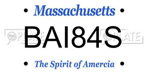 BAI84S Massachusetts License Plate