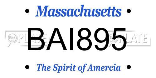 BAI895 Massachusetts License Plate