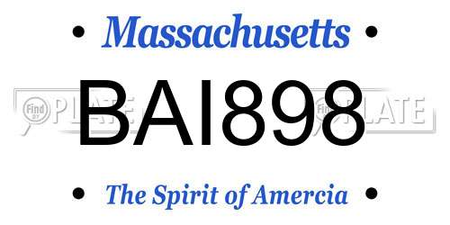 BAI898 Massachusetts License Plate