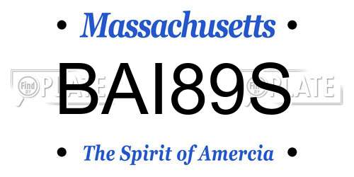 BAI89S Massachusetts License Plate