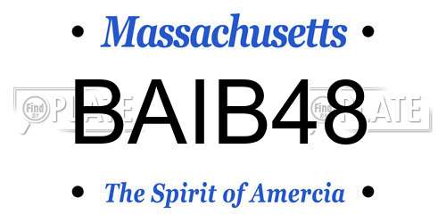 BAIB48 Massachusetts License Plate